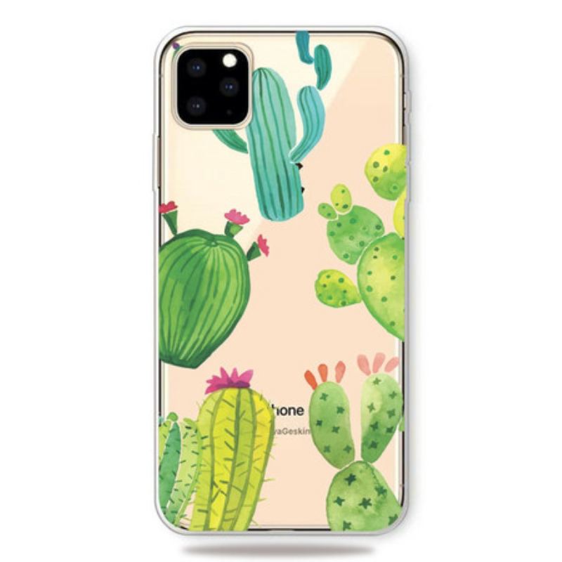 Capa Para iPhone 11 Pro Cactos Aquarela