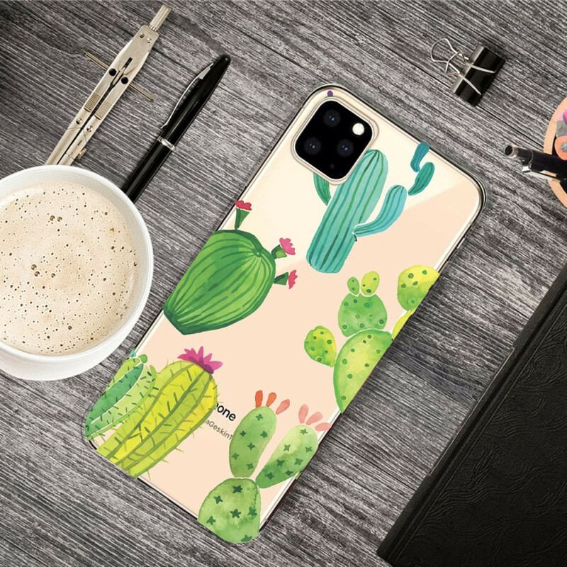 Capa Para iPhone 11 Pro Cactos Aquarela