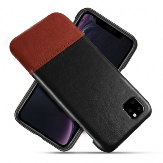 Capa Para iPhone 11 Pro Efeito De Couro De Dois Tons Ksq