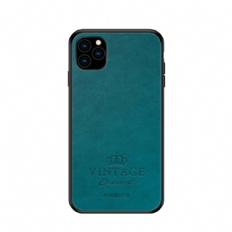 Capa Para iPhone 11 Pro Efeito Couro Vintage Pinwuyo