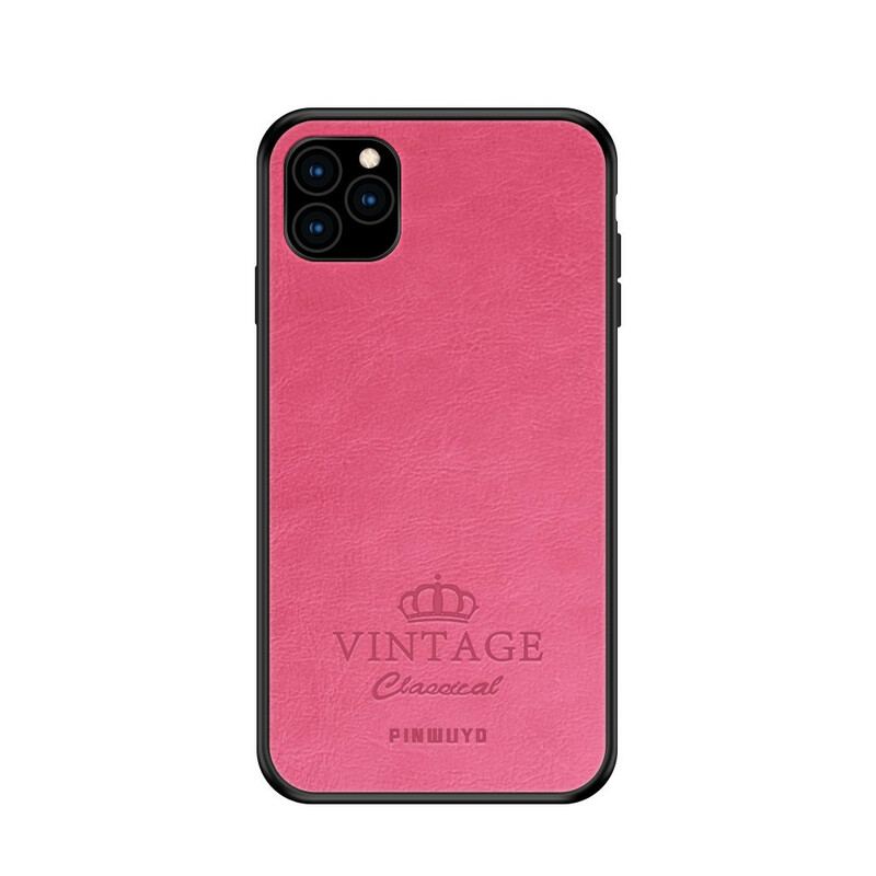 Capa Para iPhone 11 Pro Efeito Couro Vintage Pinwuyo