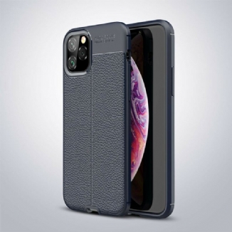 Capa Para iPhone 11 Pro Linha Dupla Efeito Couro Litchi