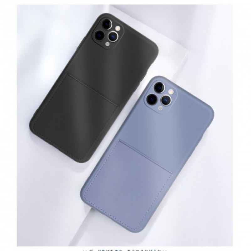 Capa Para iPhone 11 Pro Porta-cartões De Silicone E Couro Sintético