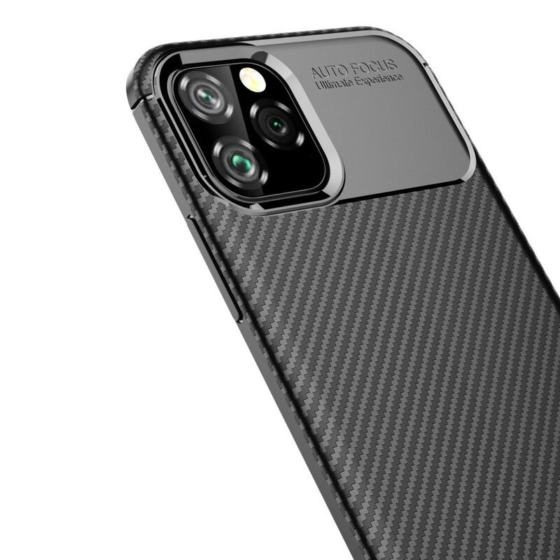 Capa Para iPhone 11 Pro Textura Flexível De Fibra De Carbono