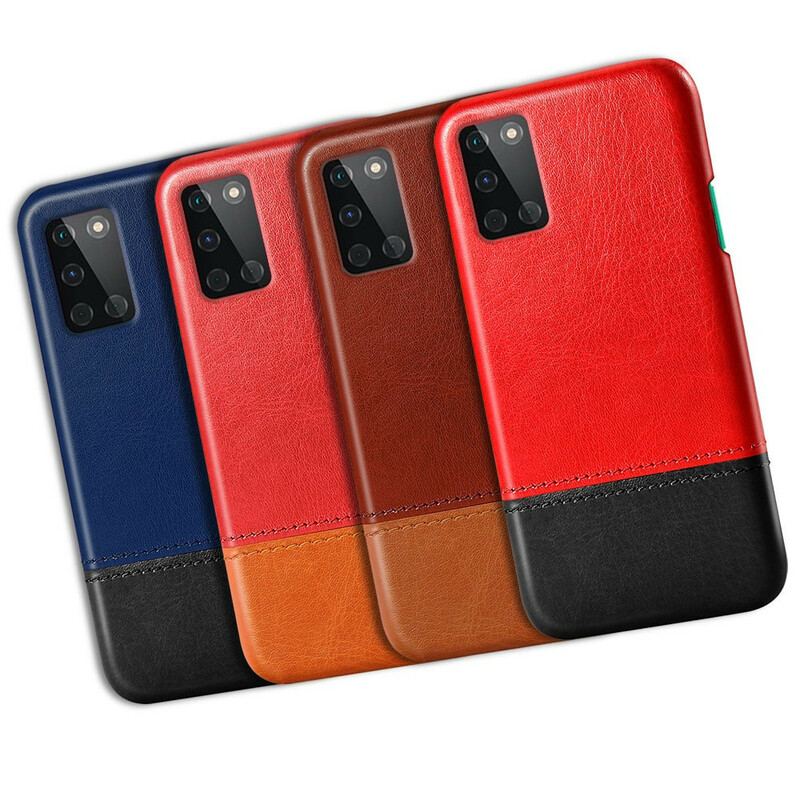 Capa De Celular Para OnePlus 8T Efeito De Couro De Dois Tons Ksq