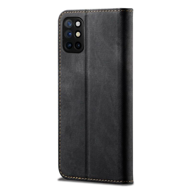 Capa De Celular Para OnePlus 8T Flip Textura De Jeans De Couro Sintético