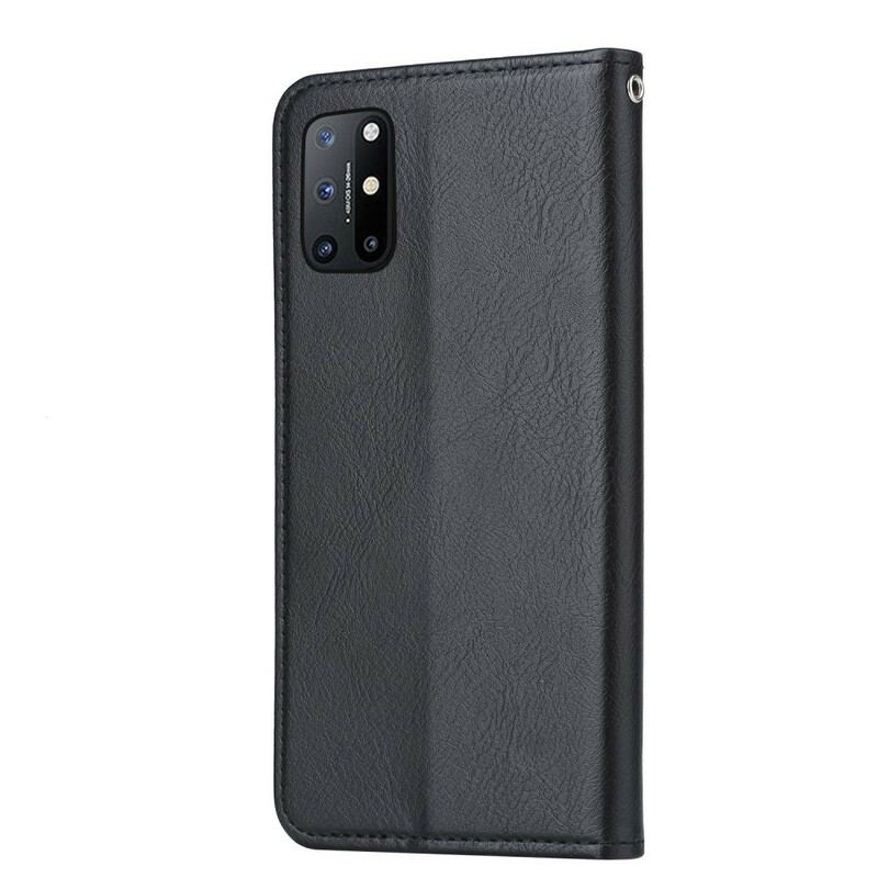 Capa De Celular Para OnePlus 8T Flip Titular De Cartão De Couro Sintético