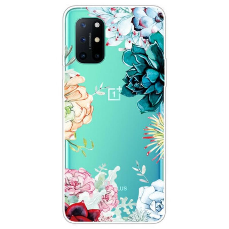 Capa De Celular Para OnePlus 8T Flores Em Aquarela Sem Costura