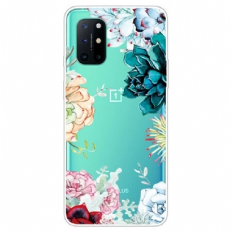 Capa De Celular Para OnePlus 8T Flores Em Aquarela Sem Costura