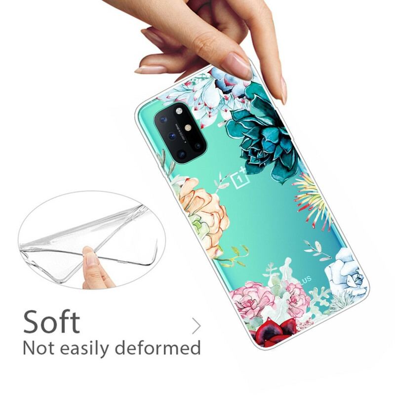 Capa De Celular Para OnePlus 8T Flores Em Aquarela Sem Costura