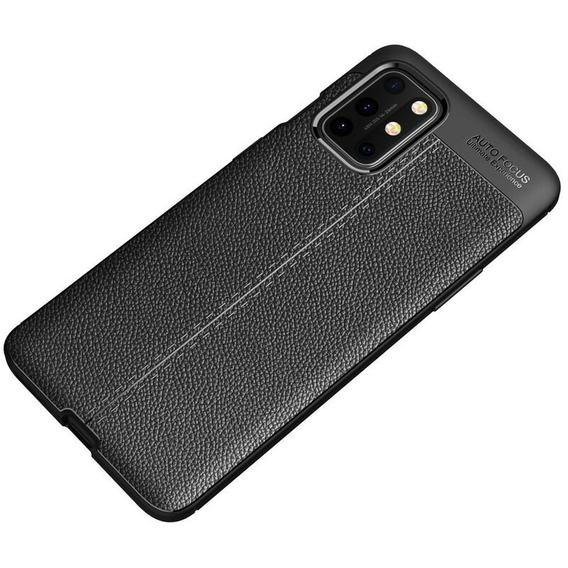 Capa De Celular Para OnePlus 8T Linha Dupla Efeito Couro Litchi