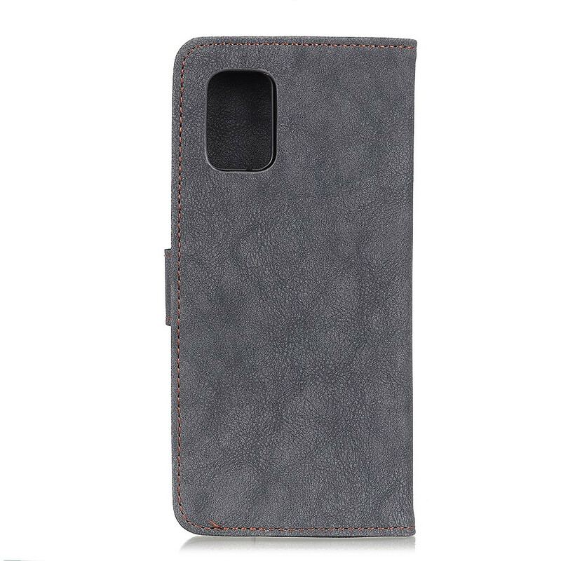 Capa De Couro Para OnePlus 8T Couro Dividido Retrô Khazneh