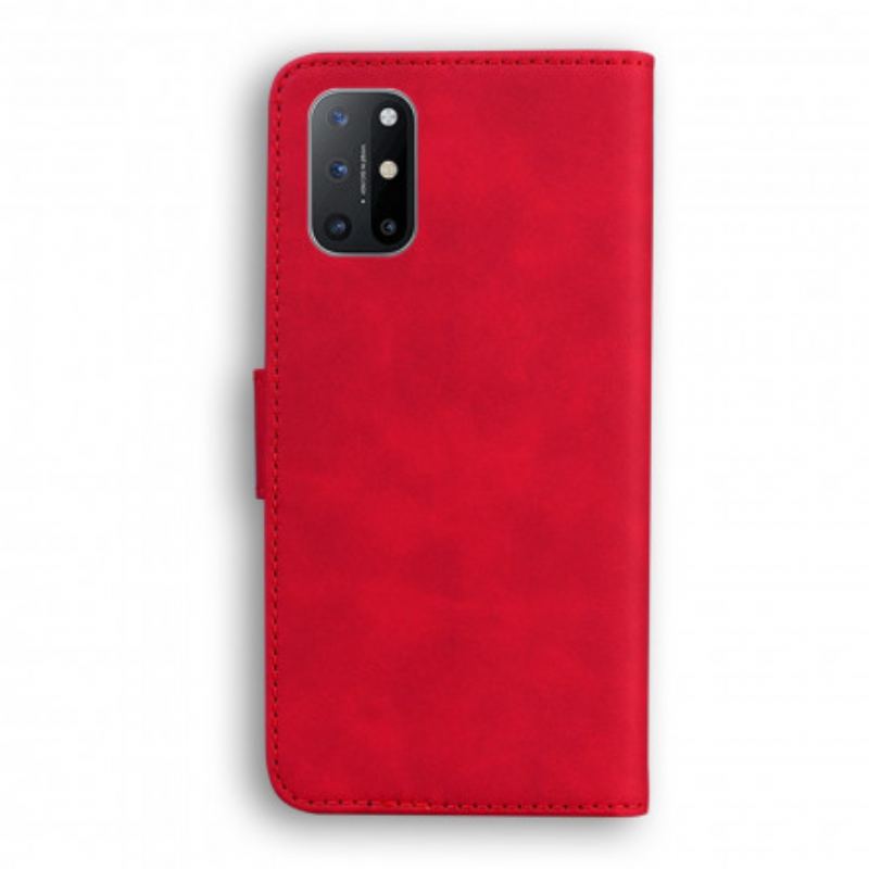 Capa De Couro Para OnePlus 8T Efeito Couro Monocromático