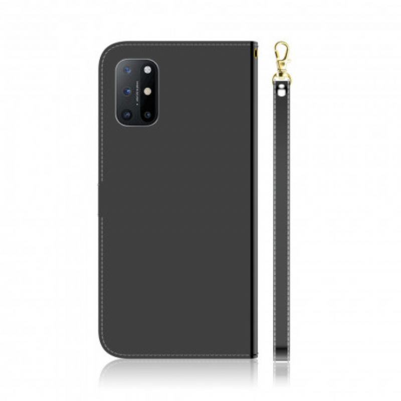 Capa De Couro Para OnePlus 8T Capa De Espelho De Couro Sintético