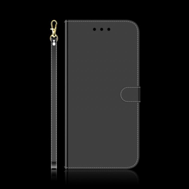 Capa De Couro Para OnePlus 8T Capa De Espelho De Couro Sintético