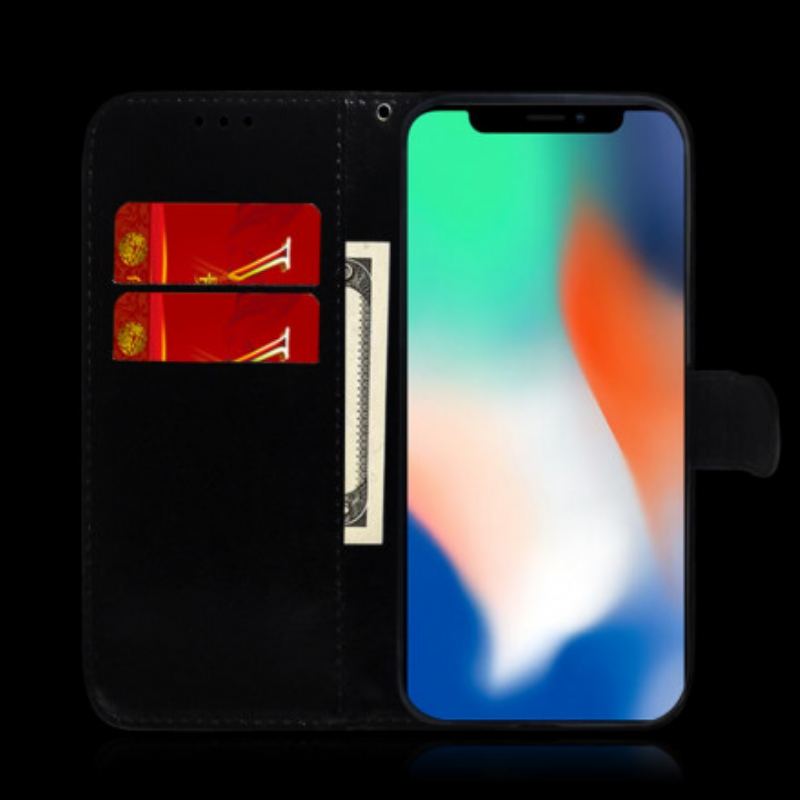 Capa De Couro Para OnePlus 8T Capa De Espelho De Couro Sintético