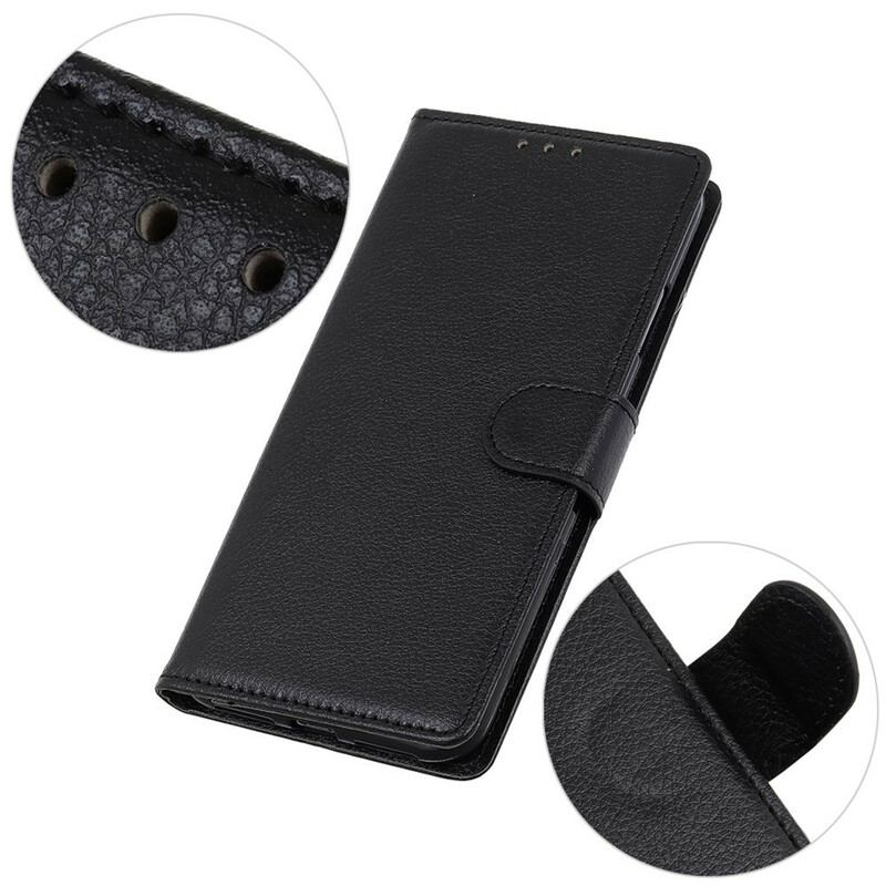 Capa De Couro Para OnePlus 8T Tradicionalmente Lichia