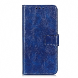 Capa Flip Para OnePlus 8T Costuras Brilhantes E Expostas