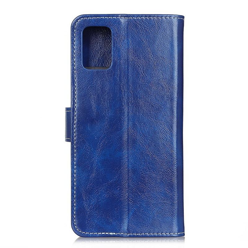 Capa Flip Para OnePlus 8T Costuras Brilhantes E Expostas