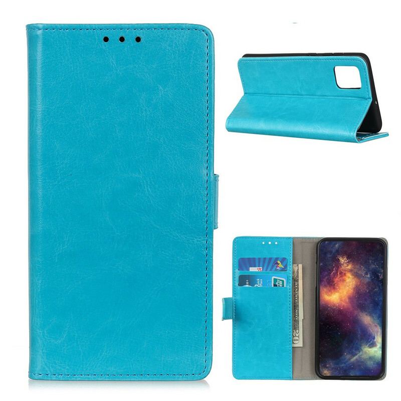 Capa Flip Para OnePlus 8T Efeito Couro Brilhante Simples