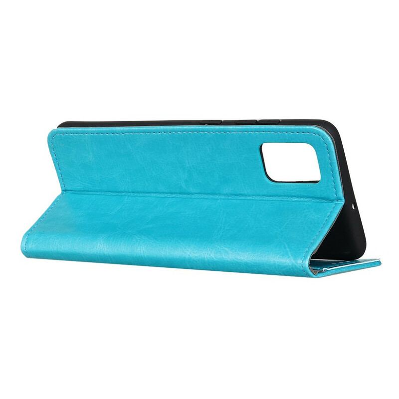 Capa Flip Para OnePlus 8T Efeito Couro Brilhante Simples