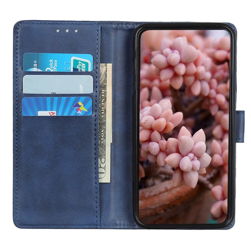 Capa Flip Para OnePlus 8T Efeito De Couro Fosco Retrô