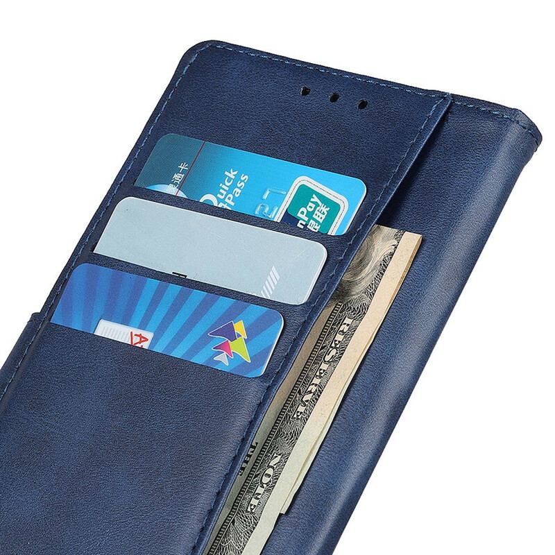 Capa Flip Para OnePlus 8T Efeito De Couro Fosco Retrô