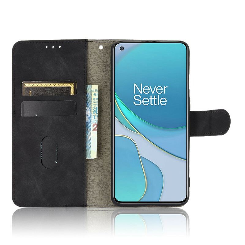 Capa Flip Para OnePlus 8T Toque De Pele