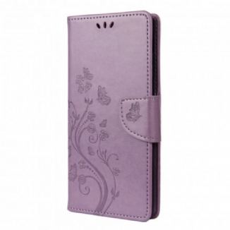 Capa Folio Para OnePlus 8T Borboletas E Flores