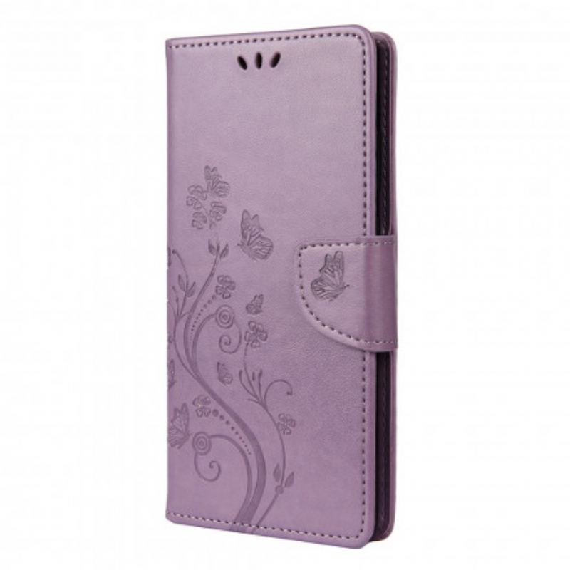 Capa Folio Para OnePlus 8T Borboletas E Flores