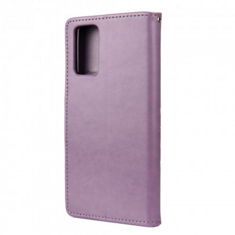 Capa Folio Para OnePlus 8T Borboletas E Flores