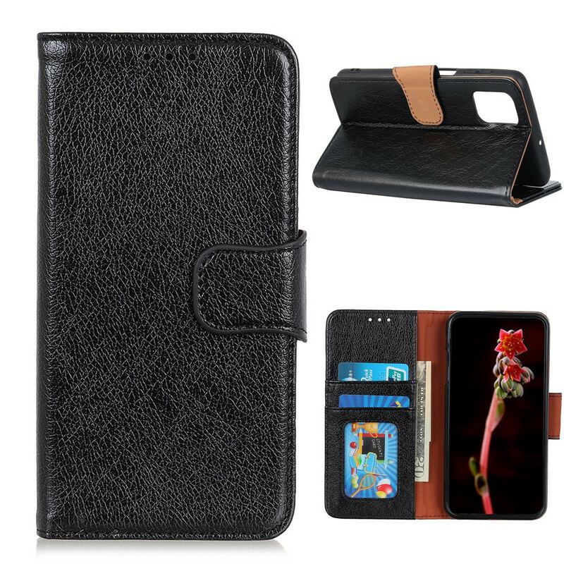 Capa Folio Para OnePlus 8T Couro Napa Rachado