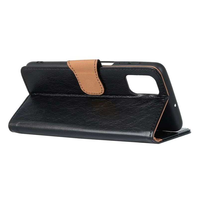 Capa Folio Para OnePlus 8T Couro Napa Rachado