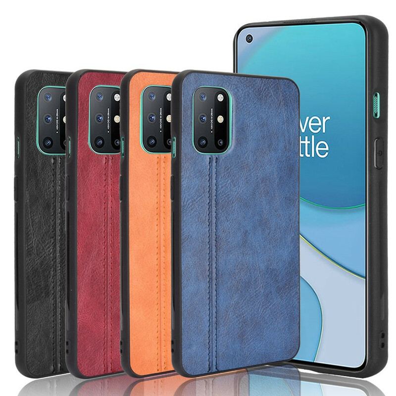 Capa Para OnePlus 8T Costura De Couro Estilo