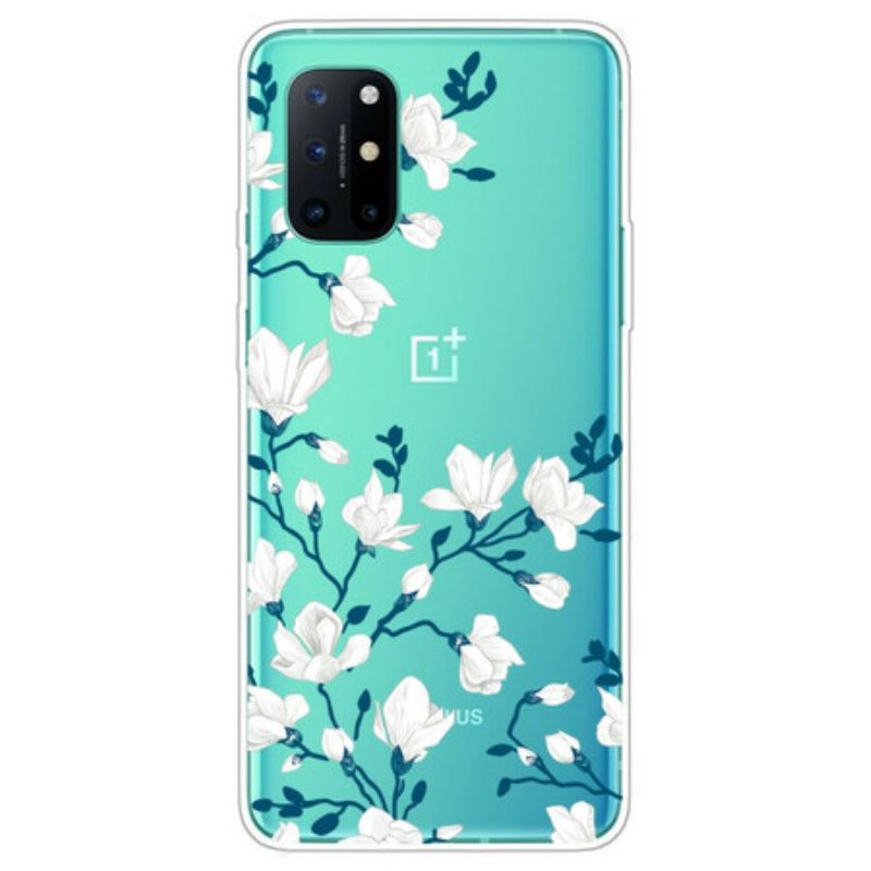 Capa Para OnePlus 8T Flores Brancas