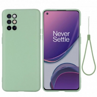 Capa Para OnePlus 8T Silicone Líquido Com Cordão