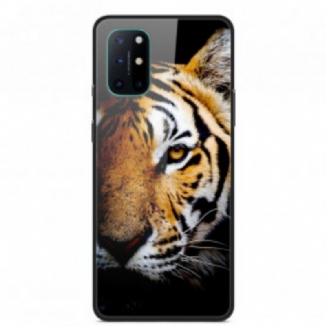 Capa Para OnePlus 8T Vidro Temperado Tigre Realista