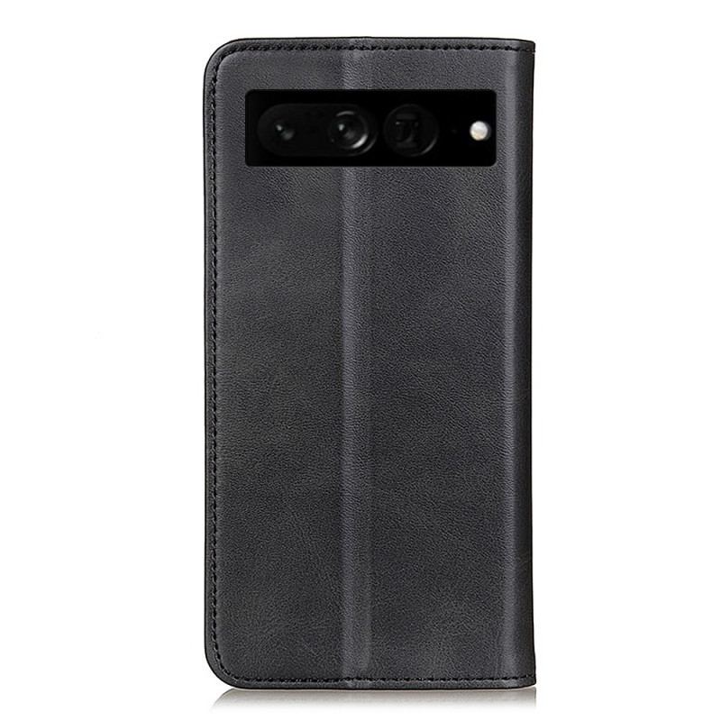 Capa De Celular Para Google Pixel 7 Pro Flip Clássico Couro Rachado