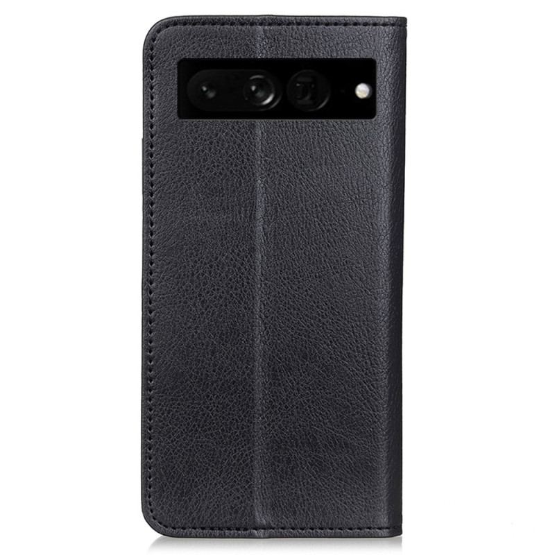 Capa De Celular Para Google Pixel 7 Pro Flip Couro Rachado De Lichia