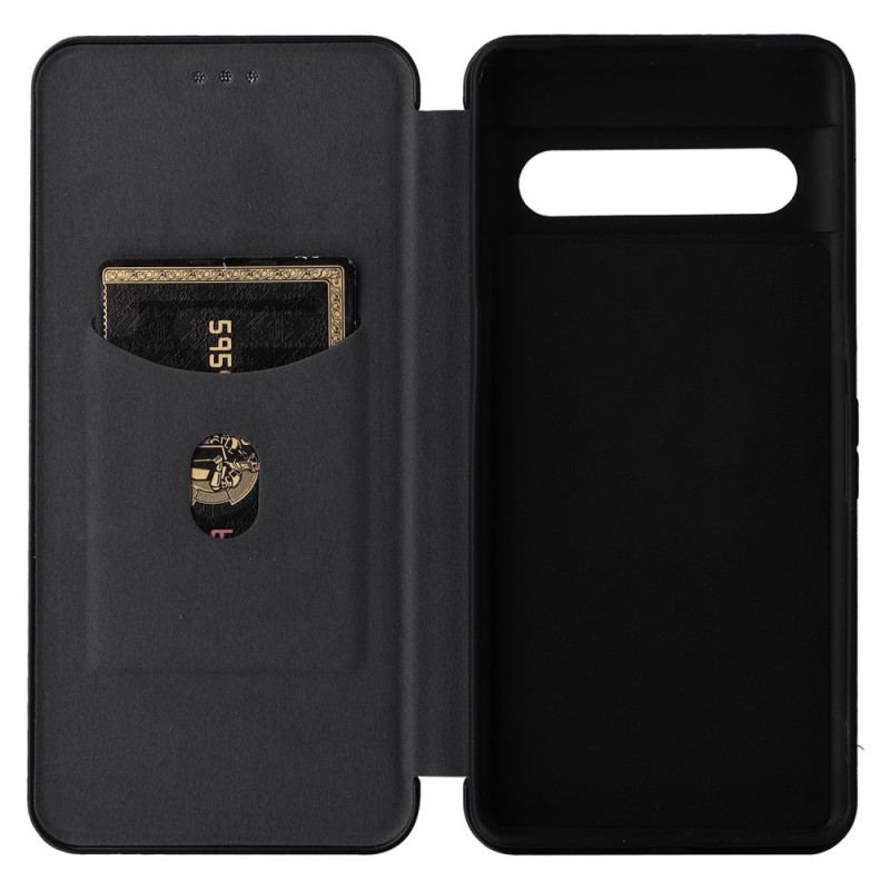 Capa De Celular Para Google Pixel 7 Pro Flip Fibra De Carbono