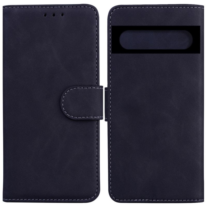 Capa De Couro Para Google Pixel 7 Pro Estilo De Couro Liso