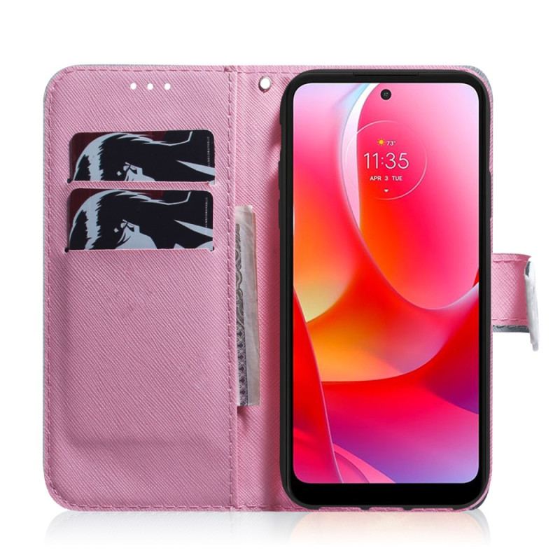 Capa De Couro Para Google Pixel 7 Pro Flor Rosa