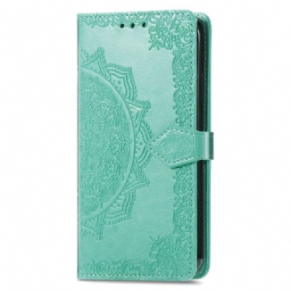 Capa Flip Para Google Pixel 7 Pro De Cordão Mandala Retrô Com Tiras