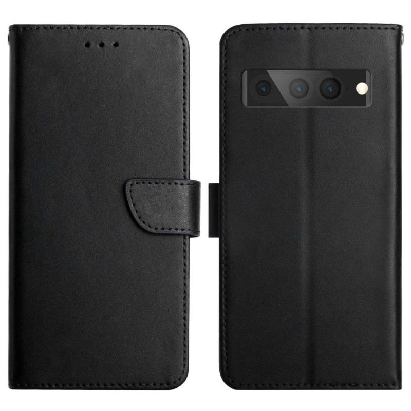 Capa Flip Para Google Pixel 7 Pro Couro Napa Genuíno