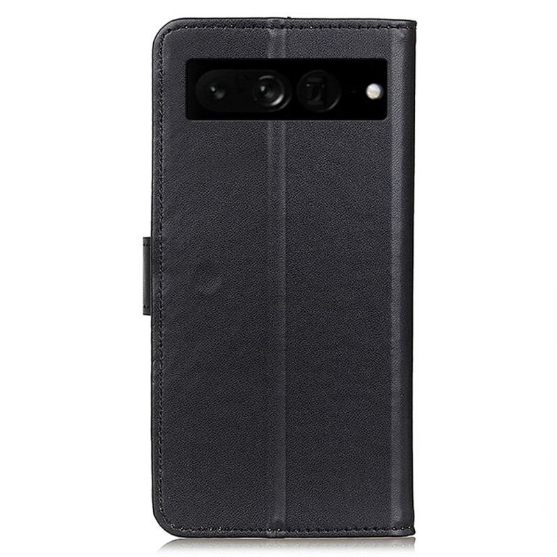 Capa Flip Para Google Pixel 7 Pro Couro Sintético Liso