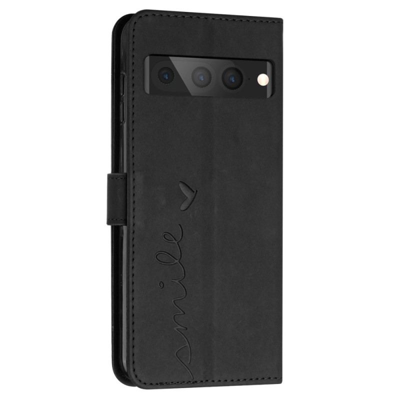 Capa Flip Para Google Pixel 7 Pro Sorria Com Cordão