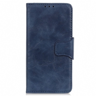 Capa Folio Para Google Pixel 7 Pro Fecho Reversível De Couro Rachado