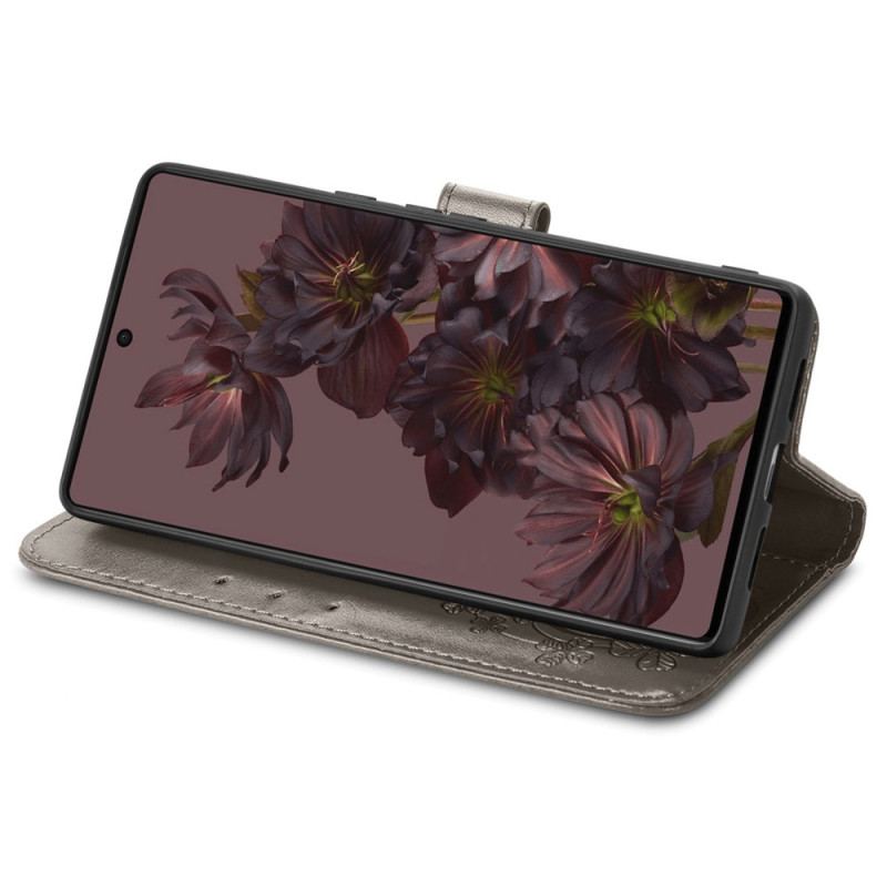 Capa Folio Para Google Pixel 7 Pro Flores Asiáticas