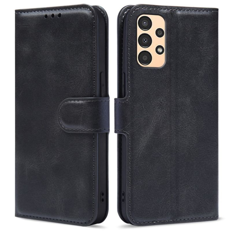 Capa De Couro Para Samsung Galaxy A13 Efeito Couro Retrô