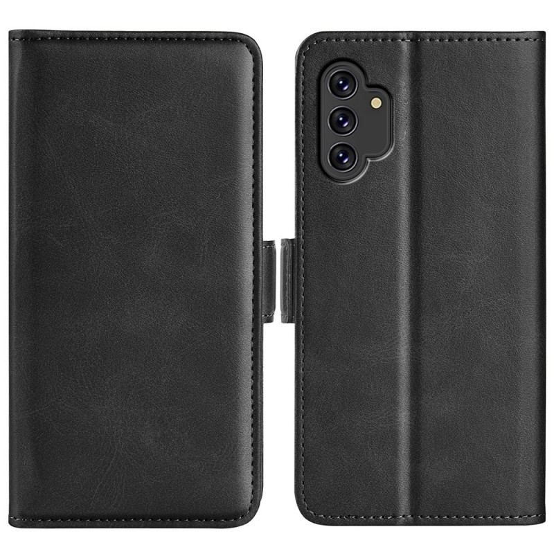 Capa De Couro Para Samsung Galaxy A13 Fecho Duplo